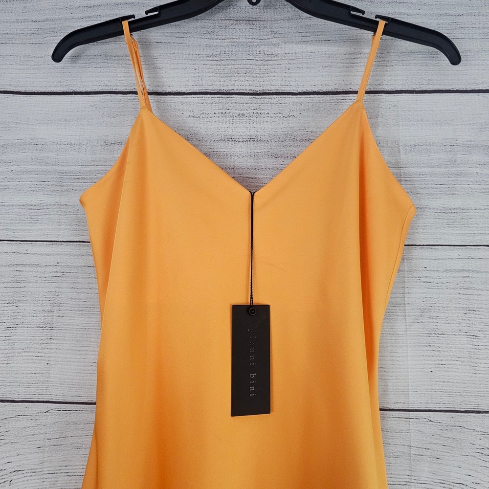 Gianni Bini Size 0 Apricot Yellow Harper Slip Dress Spaghetti Strap NWT 1527 - Picture 2 of 6